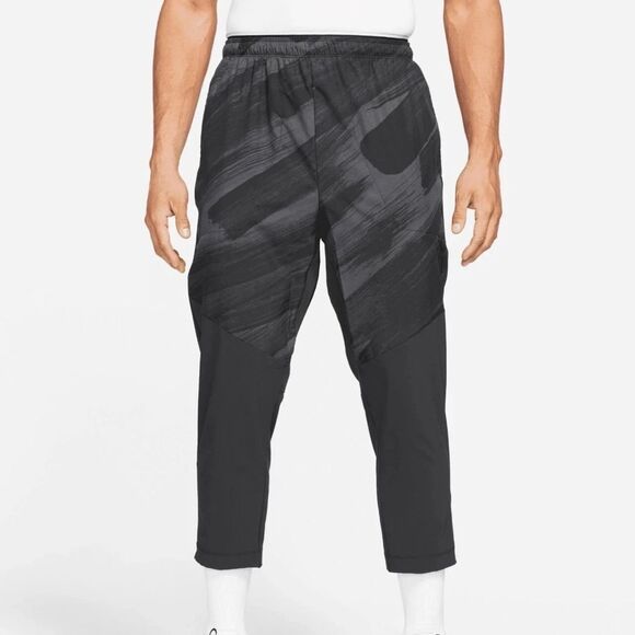 Nike Sport Clash Training Pants Cropped Length Gym Black Gray Large - Picture 2 of 11